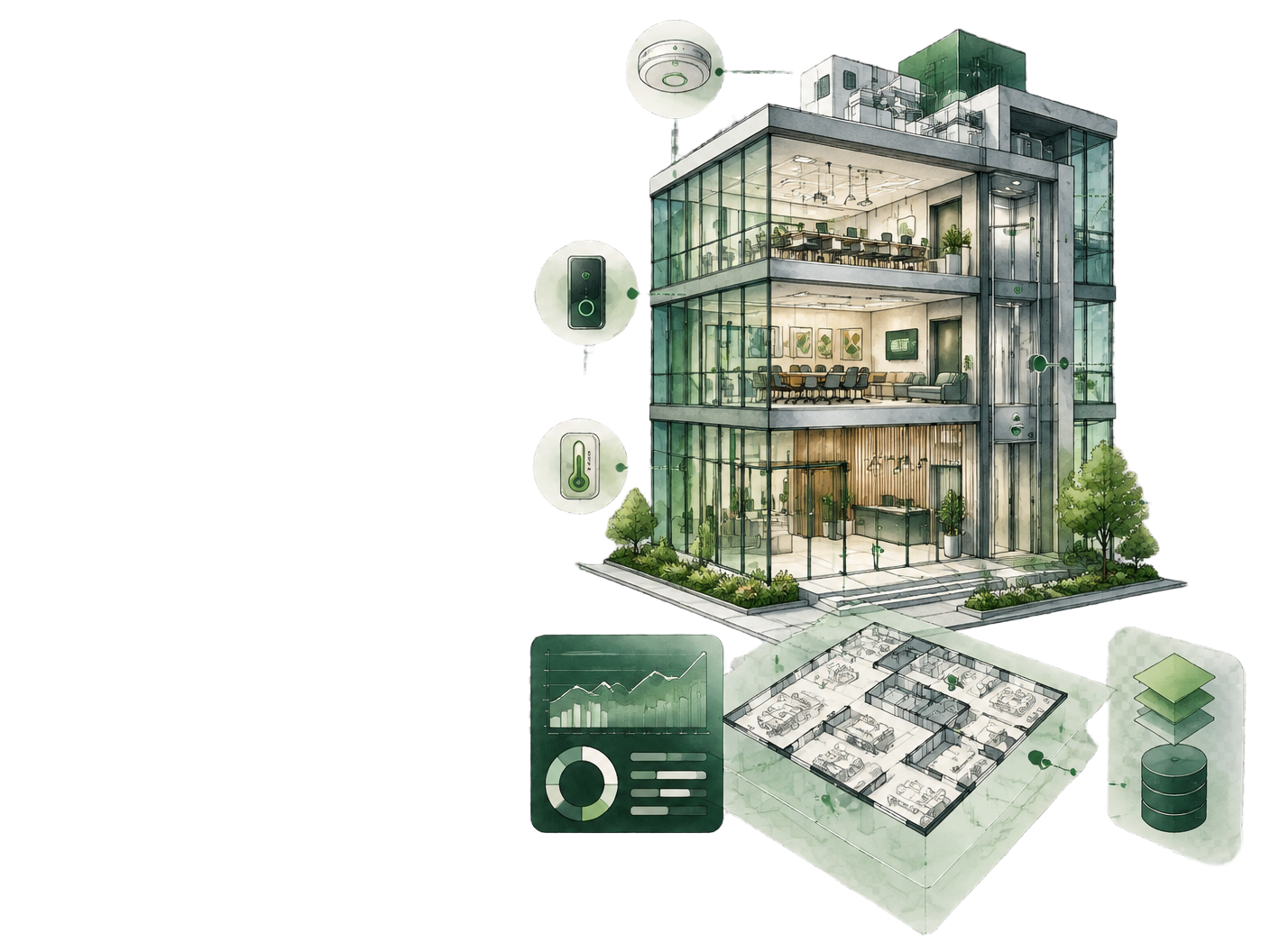 Hand-drawn architectural systems and connected building infrastructure